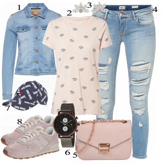 Outfit s Béžová/Šedá Teniska New Balance "Outfity pro každý den"