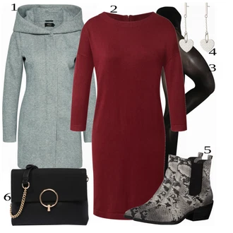 outfit mit Škrlatna/Rdeča Obleka VERO MODA "Konferenčna Obleka"