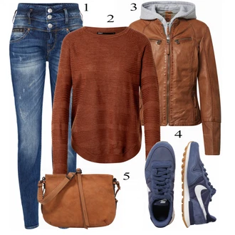 Outfit s Hnědá Kabát "Podzimní Outfit"