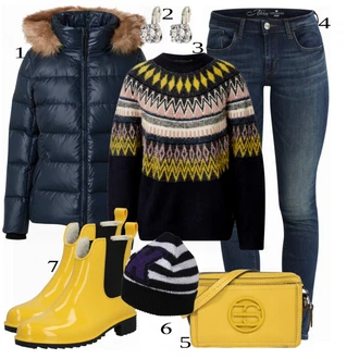 Outfit s Černá Klobouk Armani Exchange "Zimní Outfit"