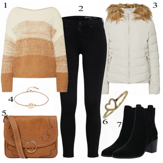 Outfit s Modrá Zimní bota Buffalo "PIECES Svetr"