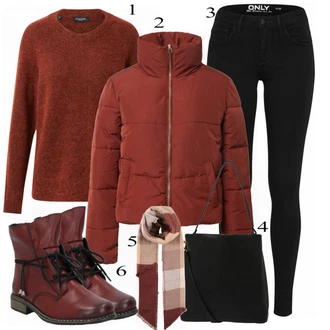 outfit mit Rdeča Škorenj Rieker "Zimska Outfit"