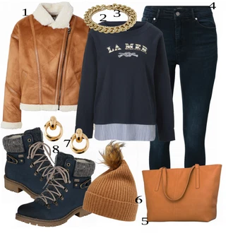 Outfit s Černá Šněrovací Bota/Zimní bota/Nízká bota na podpatku/Kozačka Šněrovací Kotníková Bota Rieker "Perfect for winter"
