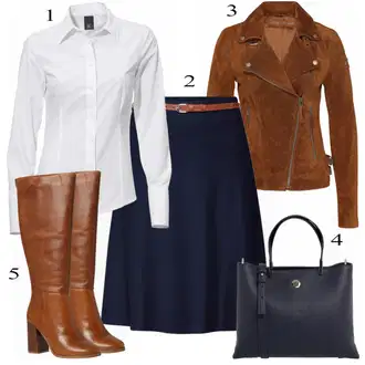 Outfit s Šedá/Hnědá/Khaki/Béžová Bunda s Bočním Zipem/Kožené Bund Kožená vintage bunda/Bunda z Umělé Kůže/Motorkářské Bund/Kožené Bund/Motorkářská bunda Freaky Nation "Perfect for work"