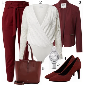 Outfit s Červená Bota Na Podpatku S.Oliver "Perfect for work"