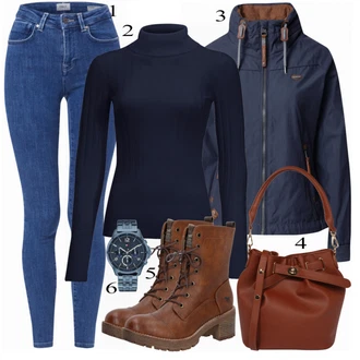 Sexy Outfit s Modrá/Tmavě modrá/Fialová Kožená bunda/Push up Džín/Kožené Boty/Džín s Nízkým Pasem/Džíny s Nízkým Sedem/High Waist Džínové Kalhoty Only "Přesně pro volný čas"Look: Styl, Ležérní, Egirl, Francouzské, Krásný, Bezešvé, Sexy