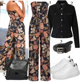 Outfit s Dlouhý Overall Lascana "Přesně pro volný čas"