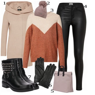 Outfit s Šedá/Hnědá Čepice Chillouts "Perfektní Pro Podzim"