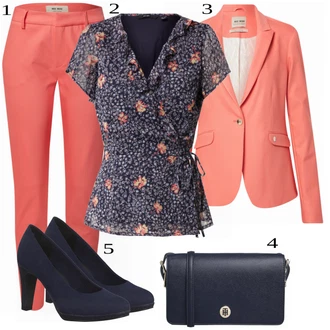 Outfit s Modrá Bota Na Podpatku MARCO TOZZI "Perfektní Look pro kancelář"