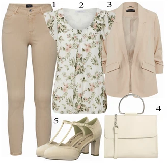 Outfit s Béžová Bota Na Podpatku Tamaris "Perfektní vzhled pro kancelář"