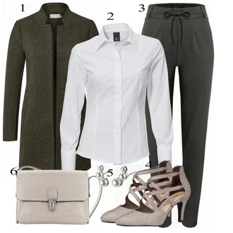 Outfit s Šedá Bota Na Podpatku Tamaris "Perfektní vzhled pro kancelář"