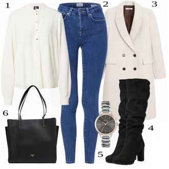 Sexy Outfit s Modrá/Tmavě modrá/Fialová Kožená bunda/Push up Džín/Kožené Boty/Džín s Nízkým Pasem/Džíny s Nízkým Sedem/High Waist Džínové Kalhoty Only "Perfektní vzhled pro kancelář"Look: Styl, Ležérní, Egirl, Francouzské, Krásný, Bezešvé, Sexy