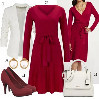 outfit mit Rdeča Obleka Heine "Tvoj cool outfit"