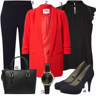 Outfit s Černá/Tmavě šedá Halenka a Tunika VERO MODA "Perfektní Outfit Pro Práci"
