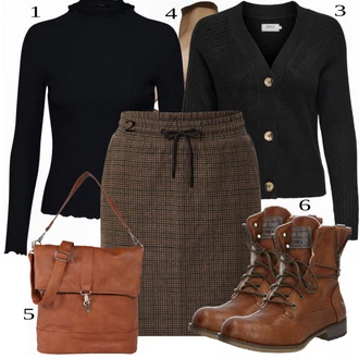 Jesenske Outfiti mit Črna/Rdeča Krilo VERO MODA "1"