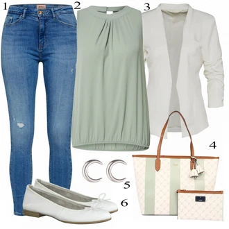 Outfit s Šedá Polobotek Tamaris "Přesně pro jaro"