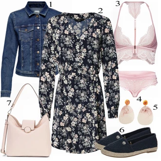 Outfit s Modrá/Tmavě modrá/Světle modrá Vintage Bund/Krátké Džínové Bundičky/Džínové Bund Only "Přesně pro jaro"