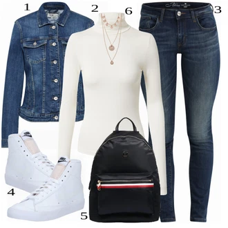 outfit mit Bela/Siva Superga Nike Sportswear "Popolno za pomlad"