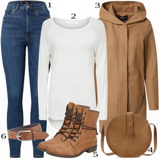 outfit mit Rjava Škorenj Mustang "Popolno za pomlad"