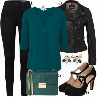 Outfit s Černá/Šedá/Tmavě hnědá/Tmavě zelená Motorkářská bunda/Kožené Bund Bunda z Umělé Kůže/Kožené Bund/Kožená vintage bunda/Motorkářské Bund Oakwood "Přesně pro jaro"