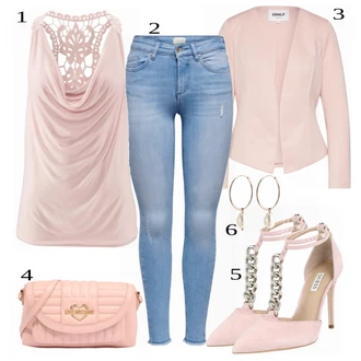 outfit mit Bež Torba za čez ramo Love Moschino "Popolno za pomlad"