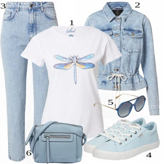 Outfit s Modrá Kabát Only "Jarní outfit pro ženy"
