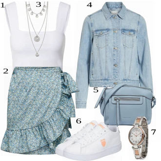 Outfit sa Plava/Bijela Suknja Only "Tvoj otmjeni outfit"