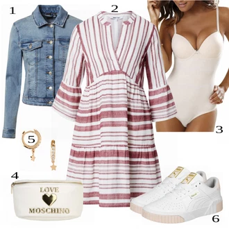 Outfit s Šedá/Modrá Love Moschino "Hezký jarní outfit"