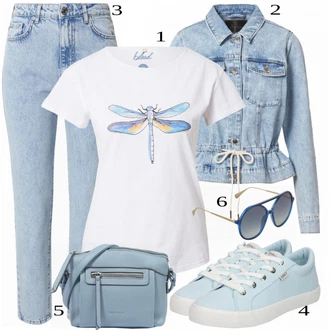 Outfit s Modrá Kabát Only "Skvělý pro volný čas"