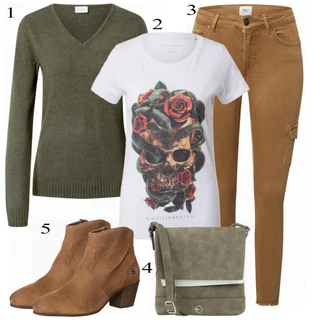 Outfit s Hnědá/Červená Bullboxer "Skvělé pro podzim"