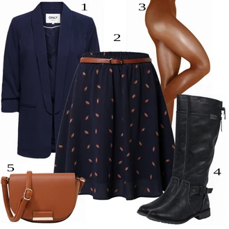 Krátká Outfit s Tmavě modrá/Fialová/Červená Sukně About You "Skvělé pro podzim"