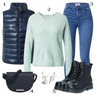 Outfit sa Plava/Siva Čizmica Tom Tailor "Savršeno za jesen"