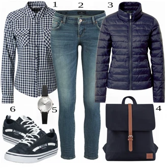 Outfit sa Plava Tenisica Mustang "Savršeno za jesen"