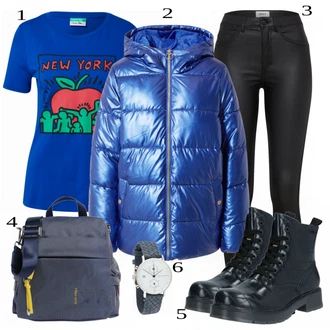 Outfit sa Plava/Siva Čizmica Tom Tailor "Jesenski outfit"