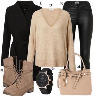 Outfit s Béžová/Hnědá Páska s Kapsou/Ležérní pásek/Obal Na Telefon/Klíčenka/Kožený Pásek/Sportovní doplněk/Peněženka/Široký Opasek Suri Frey "Skvělé pro podzim"