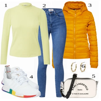 Outfit sa Žuta Traper Jakna Only "Savršeno za jesen"