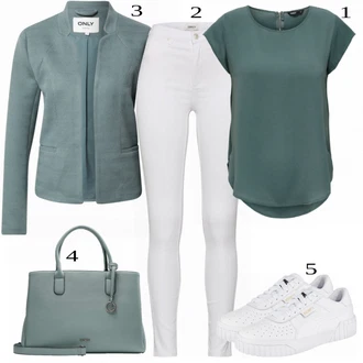 Outfit s Tyrkysový/Zelená Halenka a Tunika Tunika Only "1"