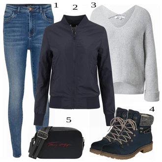 Outfit s Černá Šněrovací Bota/Zimní bota/Nízká bota na podpatku/Kozačka Šněrovací Kotníková Bota Rieker "Praktický vzhled"