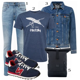 outfit mit Turkizna Denim Jakna Jack & Jones "Priložnostna oblačila"