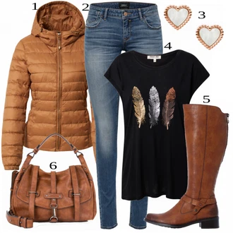 outfit mit Rdeča Škorenj Rieker "3"