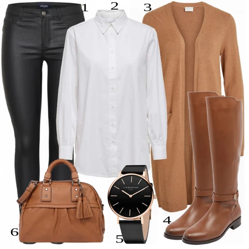 Kombinace Bílá/Krémová Oversize Muselínová Blůza/Businessová Halenka/Halenka se Stojatým Límcem/Žehlení odolná blůza/Oversize Halenka/Halenkové Body/Blůza s knoflíčkem/Tunikové Tričko/Dlouhá Halenka/Slip-on Halenka Only kombinovat s Černá/Bílá Kožená Kalhoty/Skinny Kalhoty/Kalhoty z Umělé Kůže/Tregíny/Kožený legíny/Legíny Kožený Vzhled Pieces