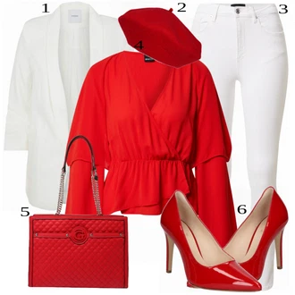 outfit mit Rdeča Bluza & Tunika Gina Tricot "1"