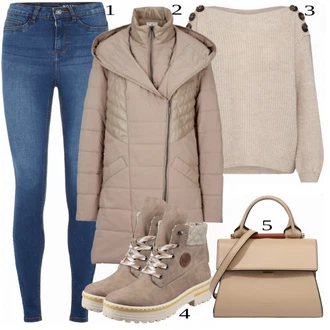 Outfit s Zelená Kozačka Rieker "Praktický vzhled"