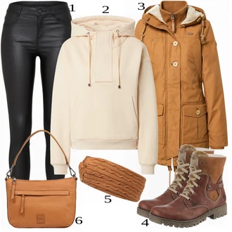outfit mit Rdeča Škorenj Rieker "1"
