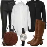 Černé dlouhé/maxi zimní kabáty   outfity image