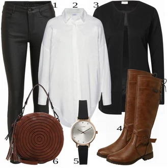 Outfit s Černá Kardigan/Dlouhý Zimní Kabát/Dlouhé Šaty/Dlouhá tylová sukně JdY "Elegantní vzhled"