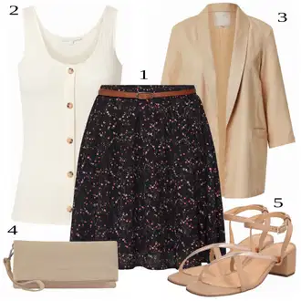 Outfit sa Crna Suknja About You "Savršeno za ljeto"
