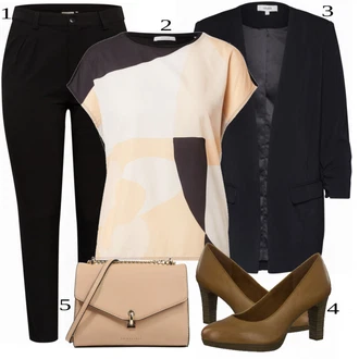 outfit mit Roza/Bež/Modra Casual Majica Opus "Tvoj cool outfit"