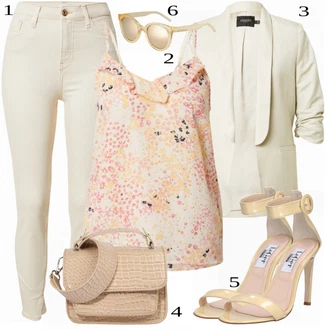 outfit mit Roza/Bež/Modra Priložnostni Vrh VERO MODA "Tvoj cool outfit"