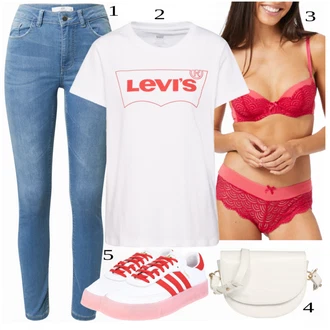 outfit mit Roza/Bež/Modra/Siva Superga Adidas Originals "Tvoj cool outfit"